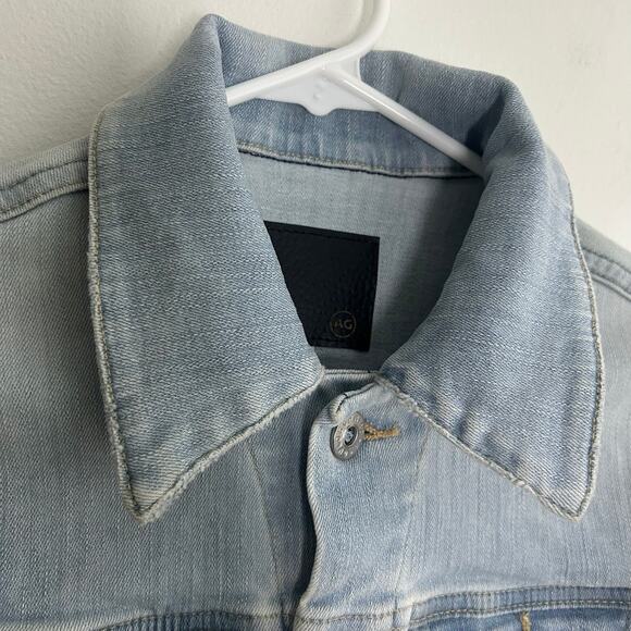 AG Adriano Goldschmied Denim Jean Button Front Trucker Jacket S Small NWOT - Picture 3 of 9